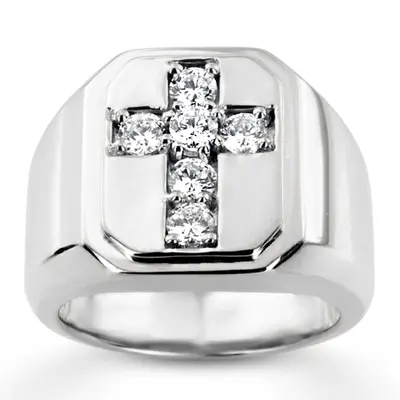 platinum 0.90 ct. Diamond Men's Ring - alternate view 6 thumbnail