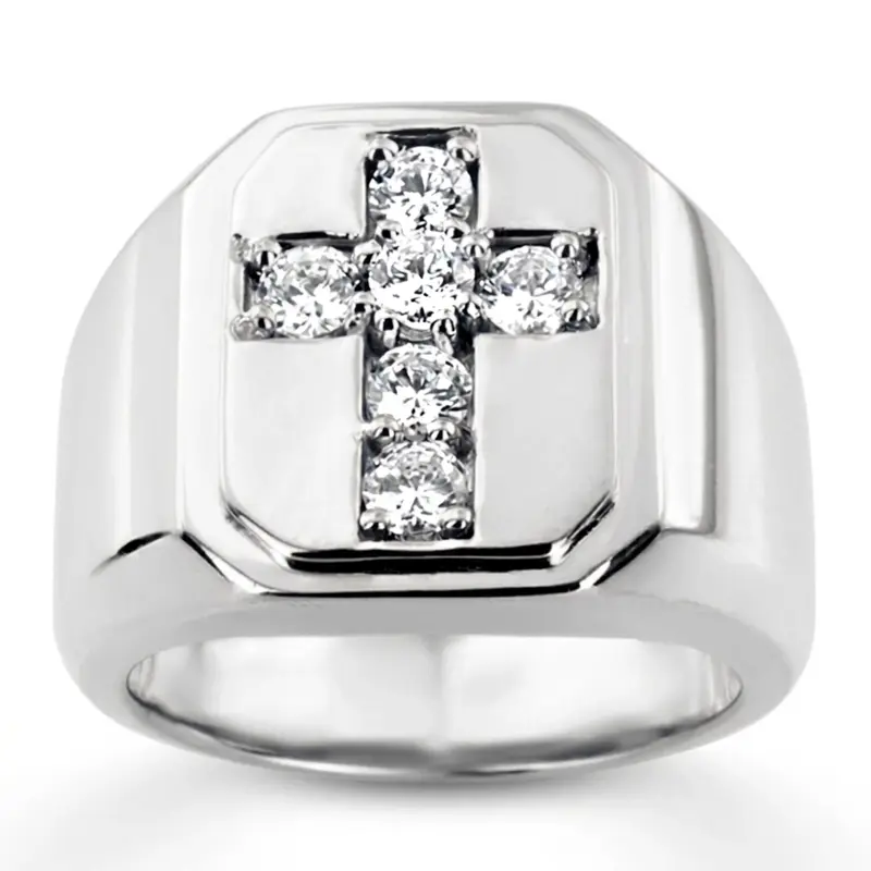 platinum 0.90 ct. Diamond Men's Ring - alternate view 6