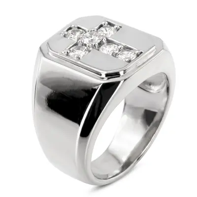 platinum 0.90 ct. Diamond Men's Ring - alternate view 3 thumbnail