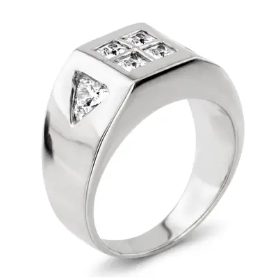 14K white gold 1.38 ct. Diamond Men's Ring - alternate view 5 thumbnail