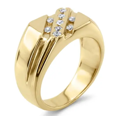14K white gold 0.27 ct. Round Cut Diamond Men's Ring - alternate view 5 thumbnail