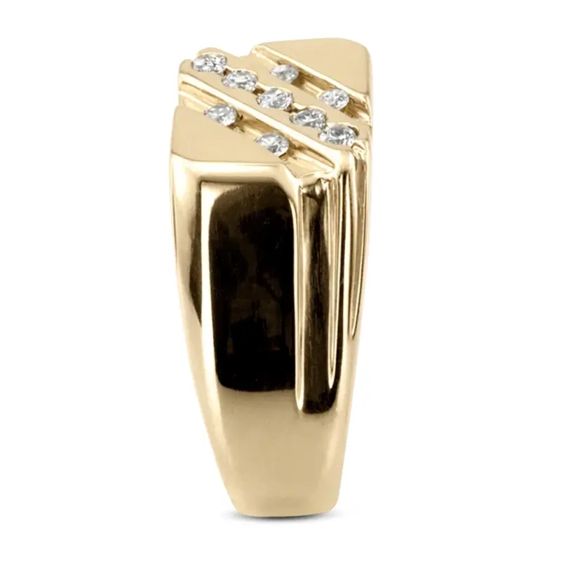 14K white gold 0.27 ct. Round Cut Diamond Men's Ring - alternate view 7