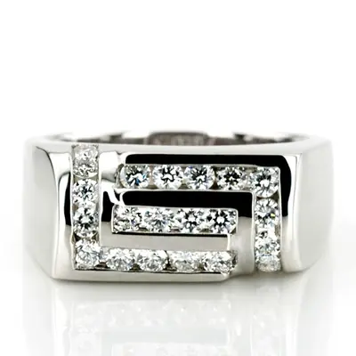 1.00 ct. Round Cut Channel Set Diamond Man Ring