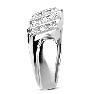 1.08 ct. Round Cut Bar Set Diamond Men's Ring alternate view