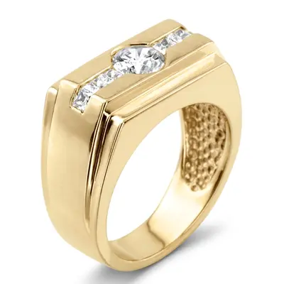 14K white gold 0.42 ct. Channel Set Diamond Men's Ring - alternate view 6 thumbnail
