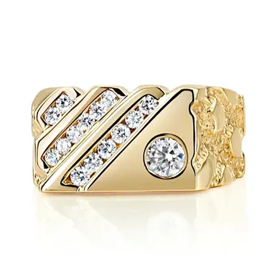 platinum 0.63 ct. Round Cut Channel Set Diamond Men's Ring - alternate view 3 thumbnail