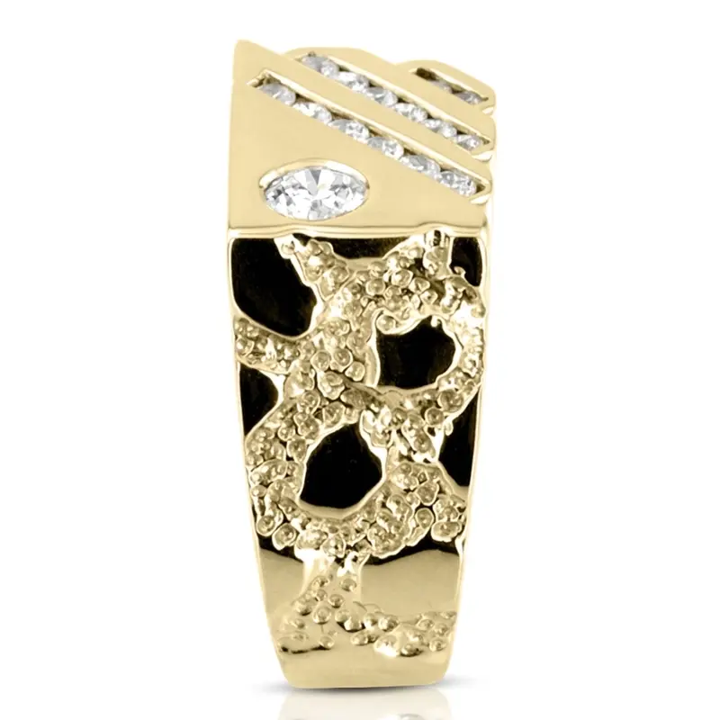 platinum 0.63 ct. Round Cut Channel Set Diamond Men's Ring - alternate view 7