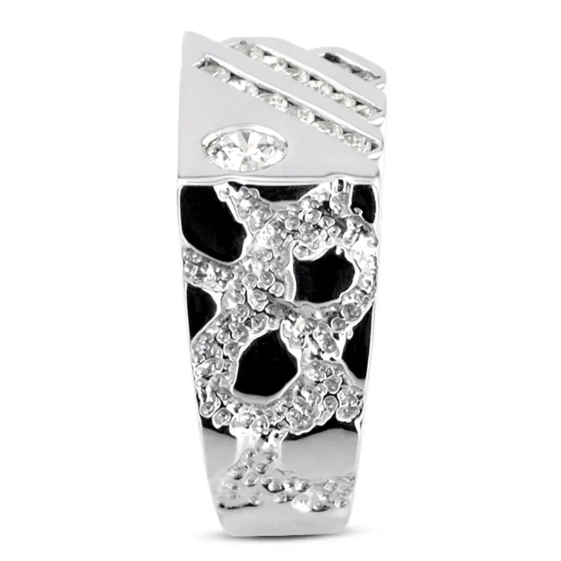 platinum 0.63 ct. Round Cut Channel Set Diamond Men's Ring - alternate view 8