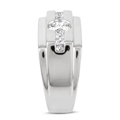 14K white gold 0.42 ct. Channel Set Diamond Men's Ring - alternate view 4 thumbnail