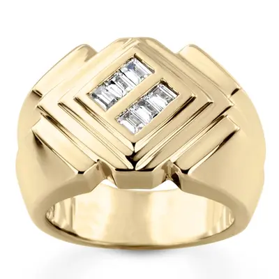 0.54 ct. tw. Baguette Channel Set Diamond Men's Ring - view 1 of 6