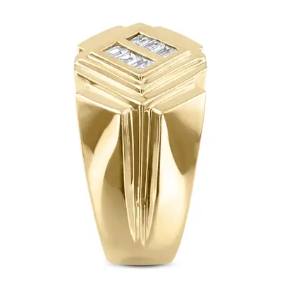 platinum 0.54 ct. tw. Baguette Channel Set Diamond Men's Ring - alternate view 5 thumbnail