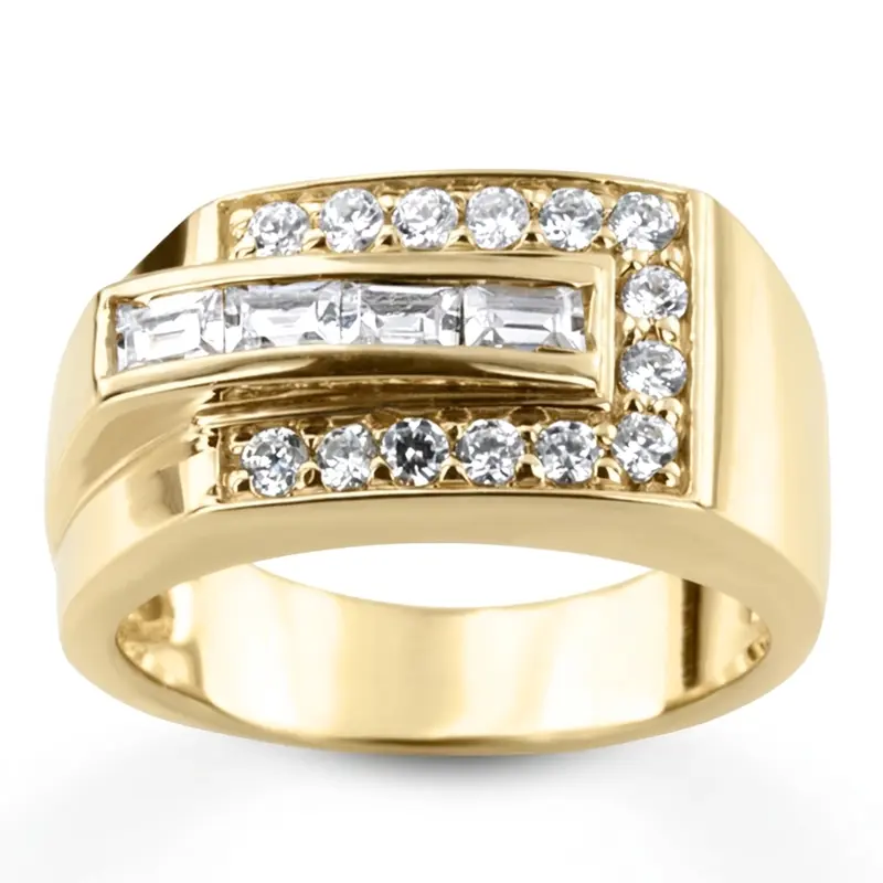 14K white gold 1.02 ct. tw. Channel Set Diamond Men's Ring - alternate view 2