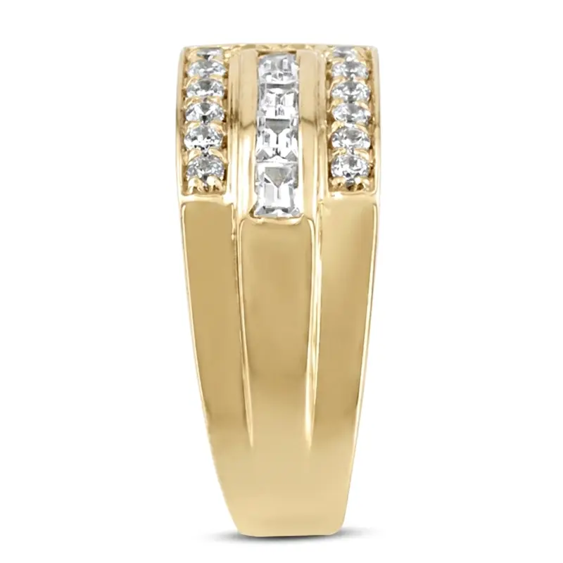 14K white gold 1.02 ct. tw. Channel Set Diamond Men's Ring - alternate view 3