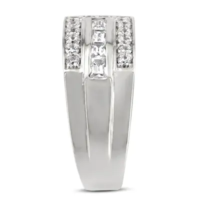 14K white gold 1.02 ct. tw. Channel Set Diamond Men's Ring - alternate view 4 thumbnail