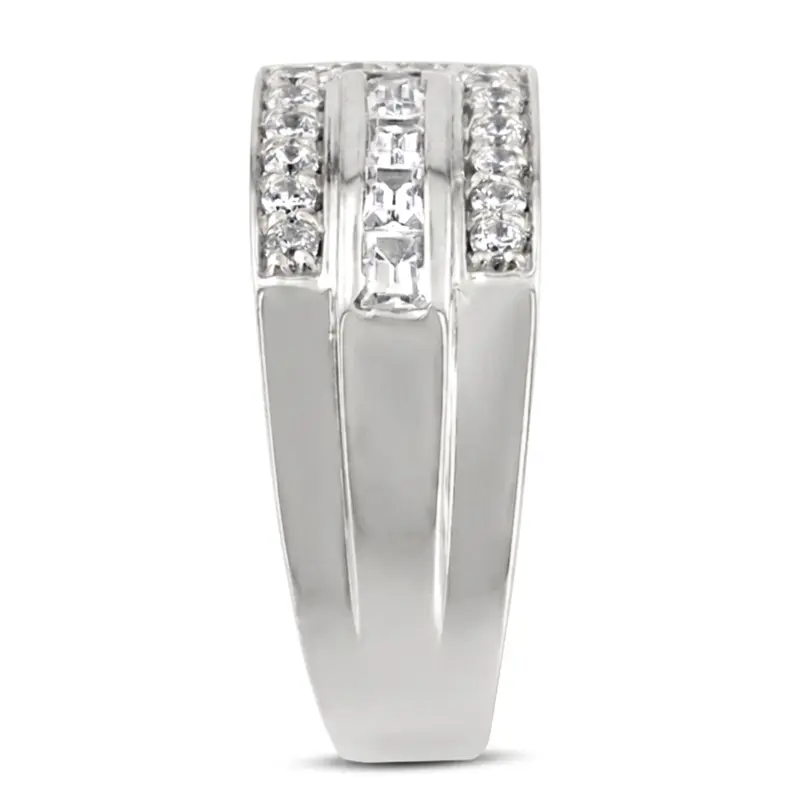 14K white gold 1.02 ct. tw. Channel Set Diamond Men's Ring - alternate view 4