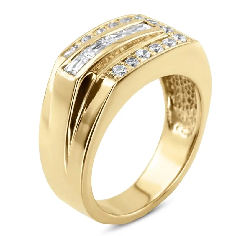 14K white gold 1.02 ct. tw. Channel Set Diamond Men's Ring - alternate view 5