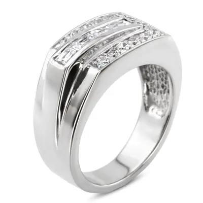 14K white gold 1.02 ct. tw. Channel Set Diamond Men's Ring - alternate view 6 thumbnail