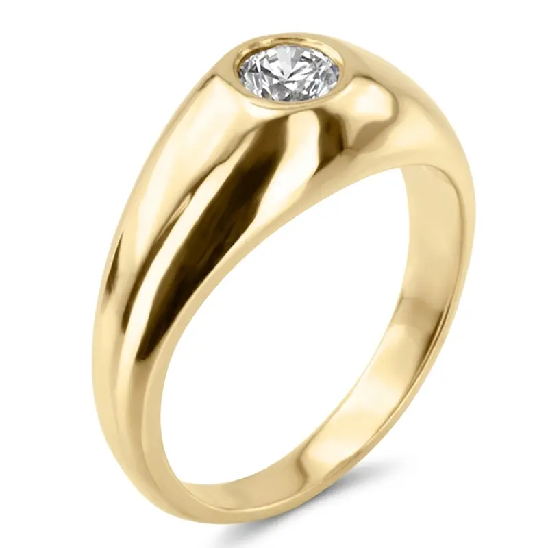 14K white gold 0.50 ct. Solitaire Diamond Men Ring 1 - alternate view 6