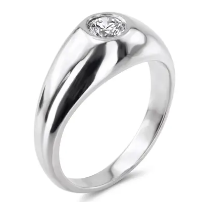 14K white gold 0.50 ct. Solitaire Diamond Men Ring 1 - alternate view 5 thumbnail