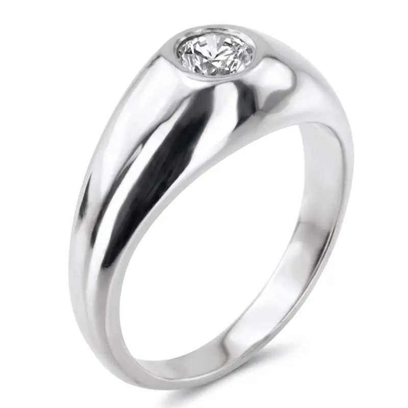 14K white gold 0.50 ct. Solitaire Diamond Men Ring 1 - alternate view 5