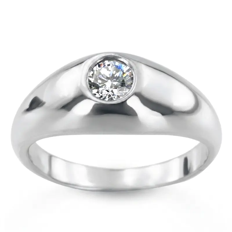 14K white gold 0.50 ct. Solitaire Diamond Men Ring 1 - main view