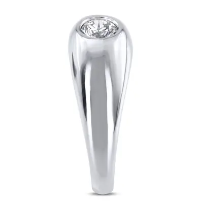 14K white gold 0.50 ct. Solitaire Diamond Men Ring 1 - alternate view 3 thumbnail