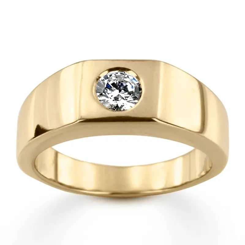 14K white gold 0.50 ct. Solitaire Diamond Man Ring 1 - main view