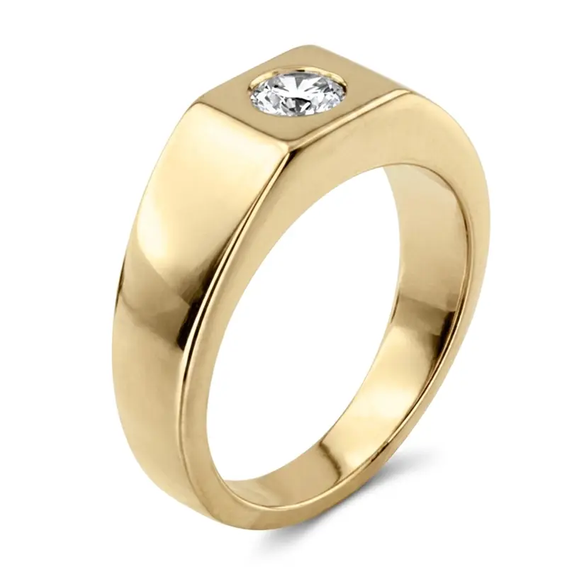 14K white gold 0.50 ct. Solitaire Diamond Man Ring 1 - alternate view 5