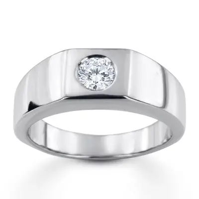 0.50 ct. Solitaire Diamond Man Ring 1 - view 2 of 6