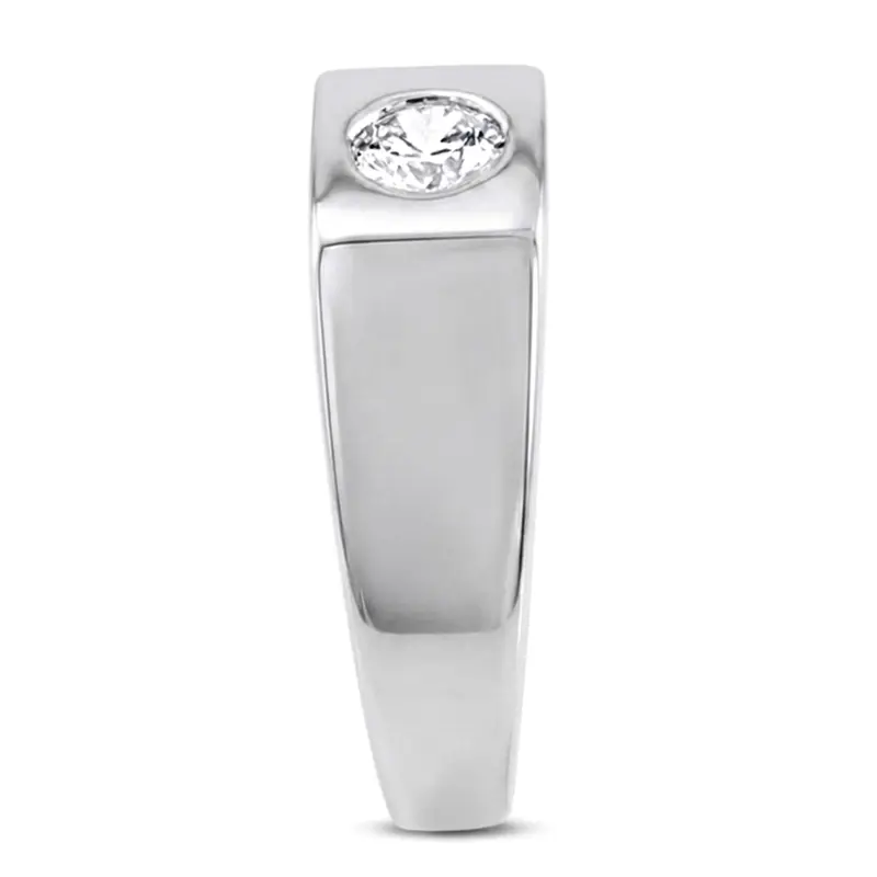 14K white gold 0.50 ct. Solitaire Diamond Man Ring 1 - alternate view 3