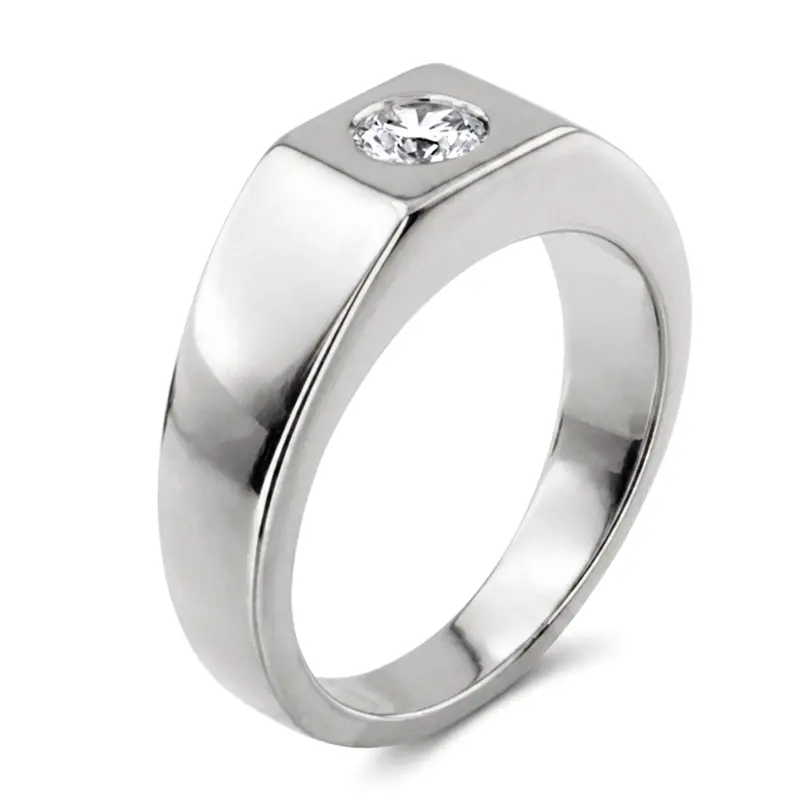 14K white gold 0.50 ct. Solitaire Diamond Man Ring 1 - alternate view 6