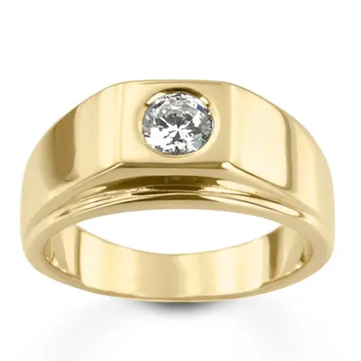 14K white gold 0.50 ct. Solitaire Diamond Men Ring - alternate view 6 thumbnail