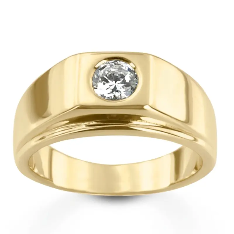14K white gold 0.50 ct. Solitaire Diamond Men Ring - alternate view 6