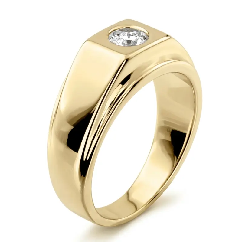 14K white gold 0.50 ct. Solitaire Diamond Men Ring - alternate view 2