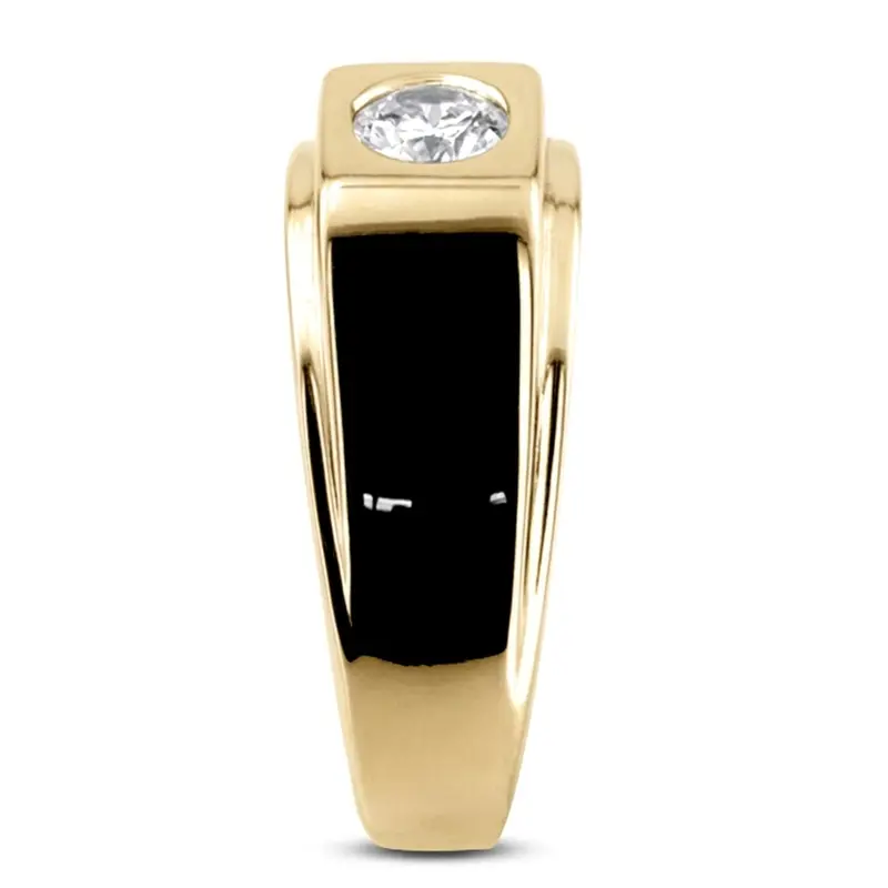 14K white gold 0.50 ct. Solitaire Diamond Men Ring - alternate view 3