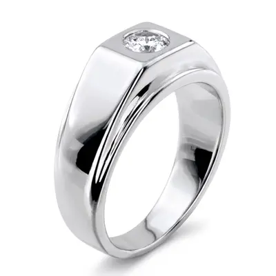 14K white gold 0.50 ct. Solitaire Diamond Men Ring - alternate view 5 thumbnail