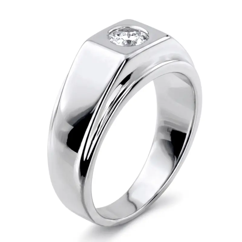 14K white gold 0.50 ct. Solitaire Diamond Men Ring - alternate view 5