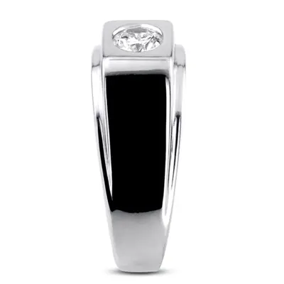 14K white gold 0.50 ct. Solitaire Diamond Men Ring - alternate view 4 thumbnail