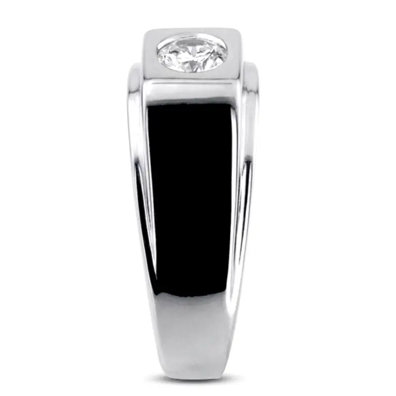 14K white gold 0.50 ct. Solitaire Diamond Men Ring - alternate view 4