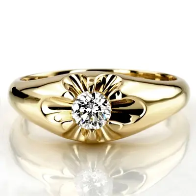14K white gold 0.50 ct. Fancy Solitaire Diamond Men Ring - alternate view 7 thumbnail