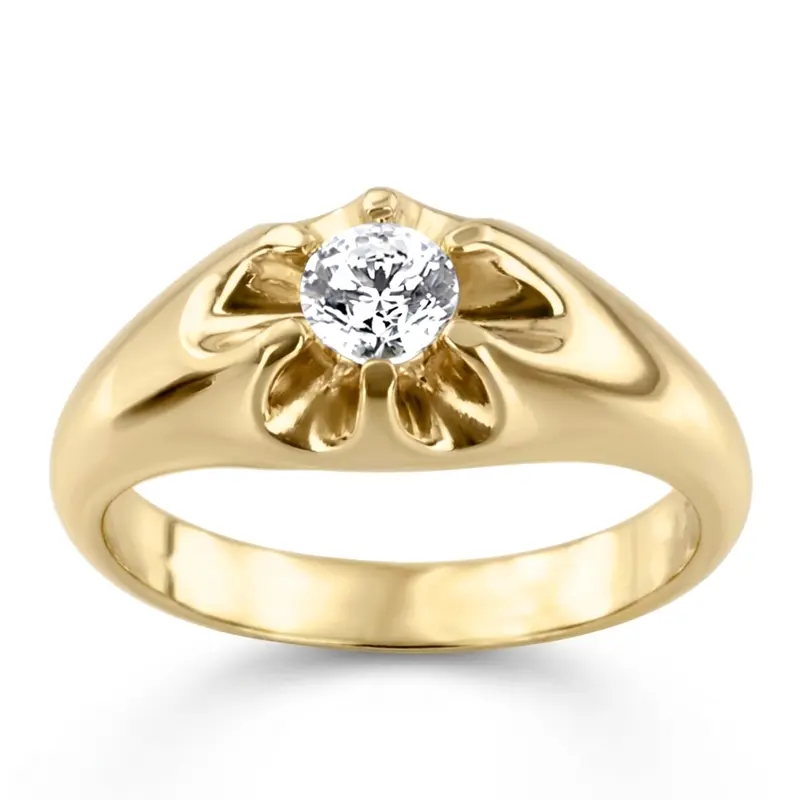 14K white gold 0.50 ct. Fancy Solitaire Diamond Men Ring - alternate view 2