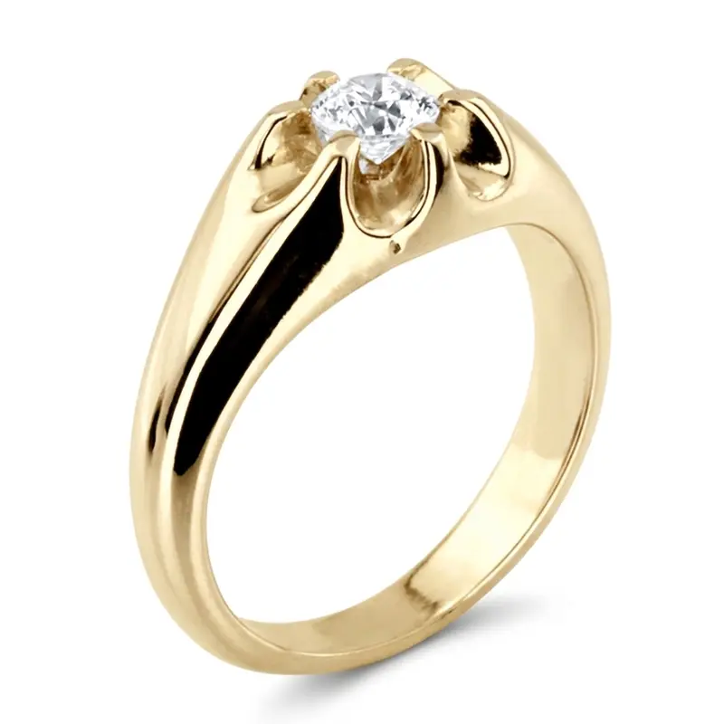 14K white gold 0.50 ct. Fancy Solitaire Diamond Men Ring - alternate view 3