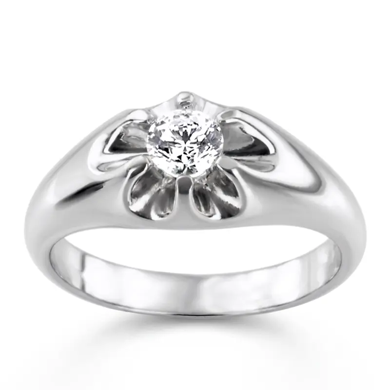 14K white gold 0.50 ct. Fancy Solitaire Diamond Men Ring - main view