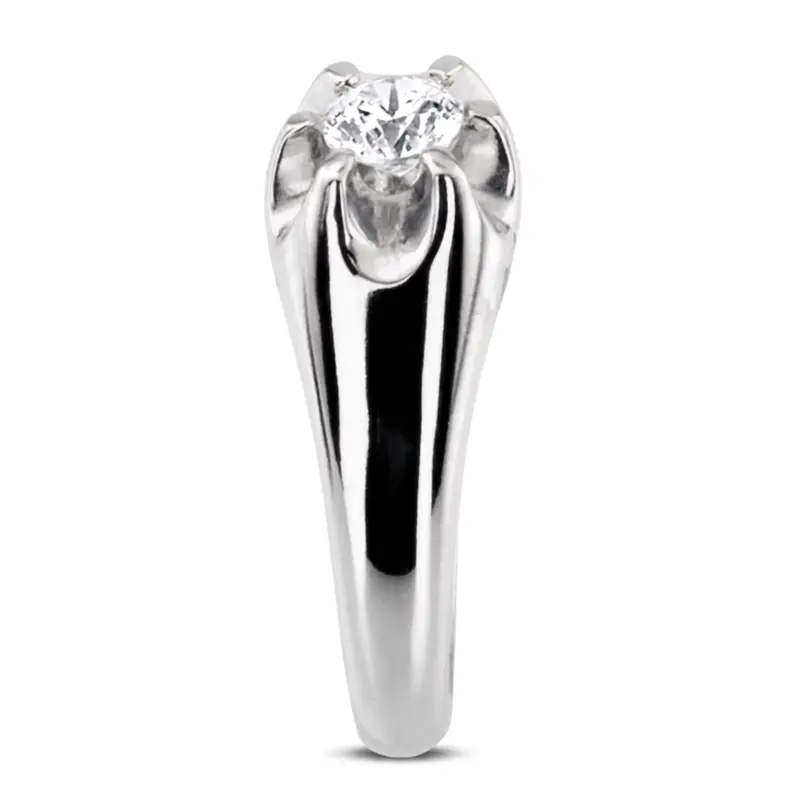 14K white gold 0.50 ct. Fancy Solitaire Diamond Men Ring - alternate view 5