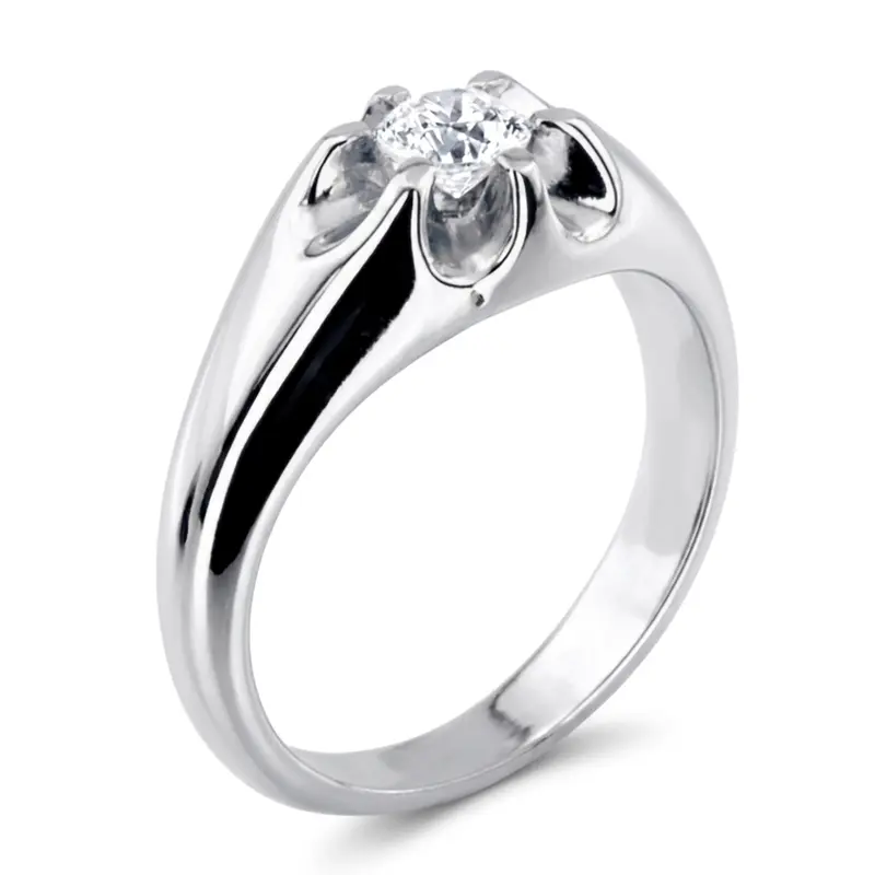 14K white gold 0.50 ct. Fancy Solitaire Diamond Men Ring - alternate view 6