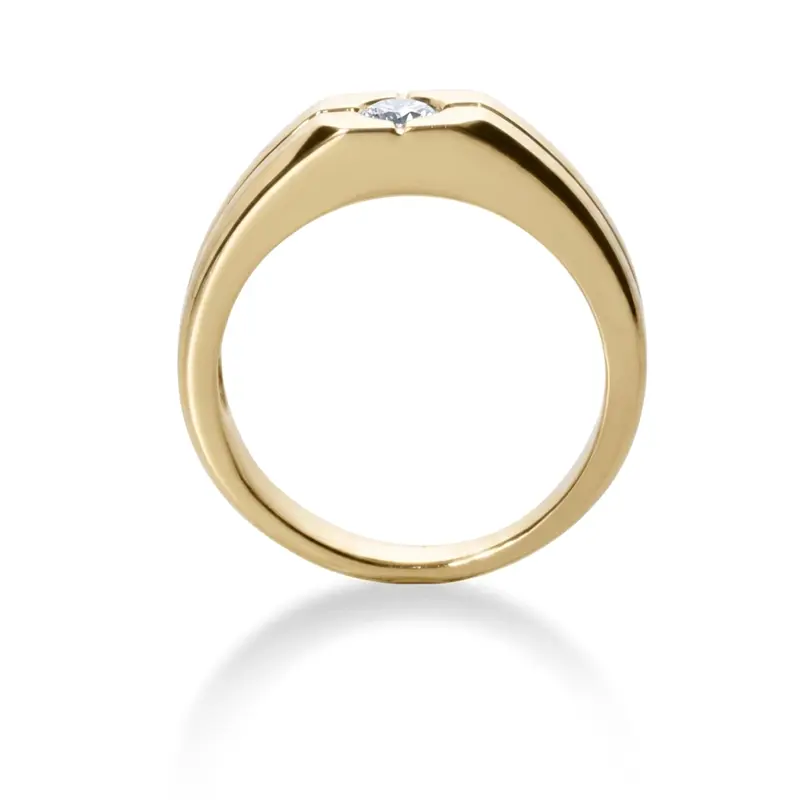 14K white gold 0.25 ct. Solitaire Diamond Men's Ring 2 - alternate view 3