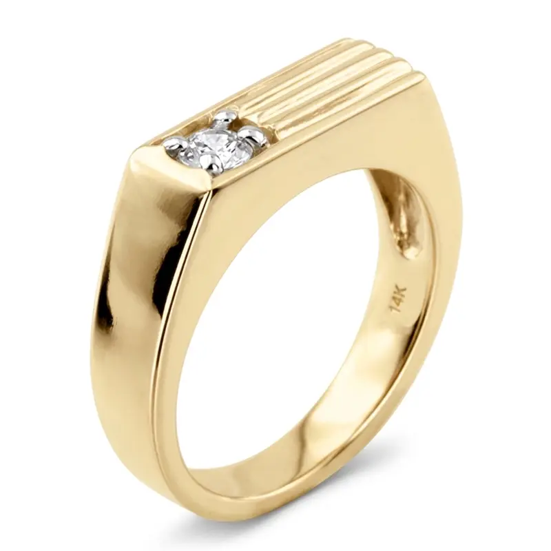 14K white gold 0.35 ct. Solitaire Diamond Man Ring 2 - alternate view 5