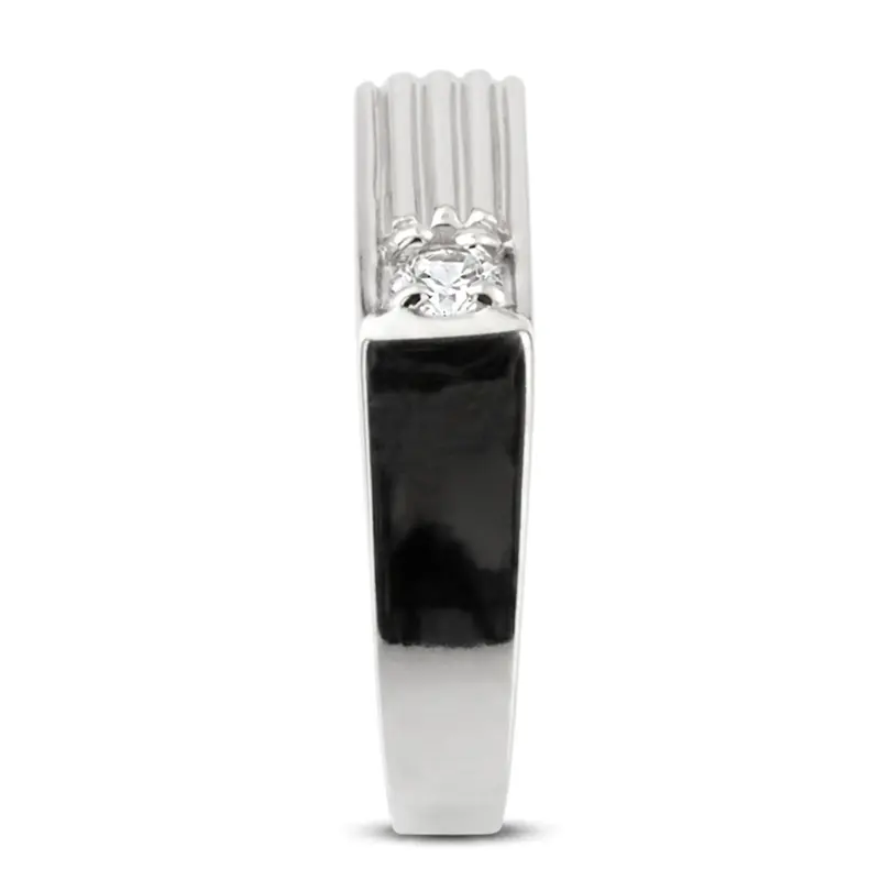 14K white gold 0.35 ct. Solitaire Diamond Man Ring 2 - alternate view 4