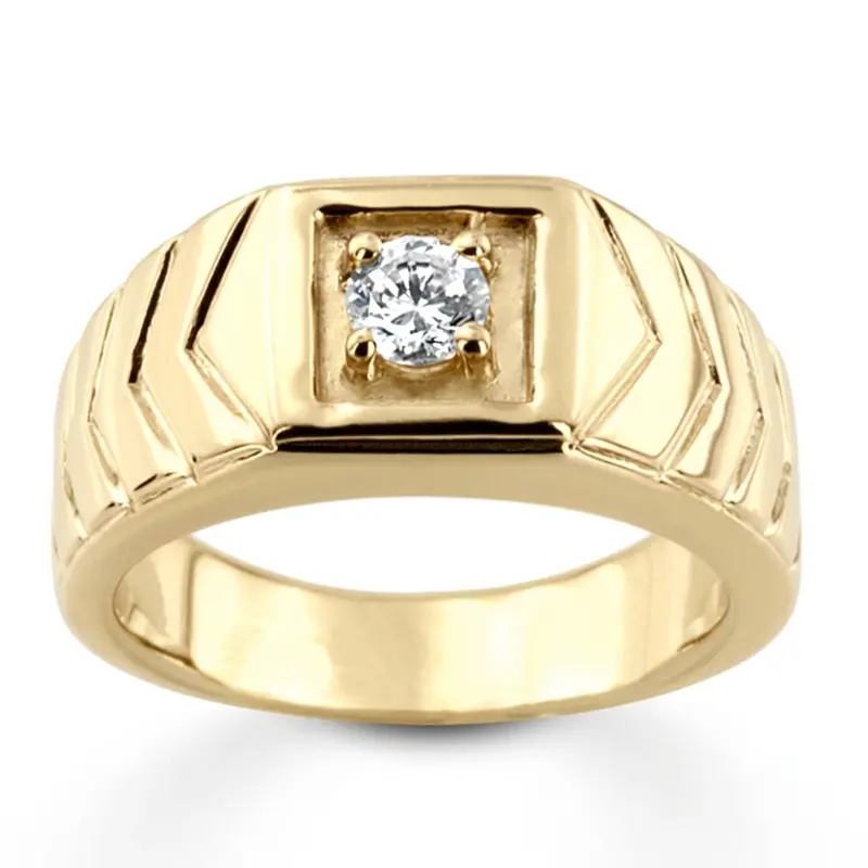 14K white gold 0.35 ct. Solitaire Diamond Men Ring - alternate view 6