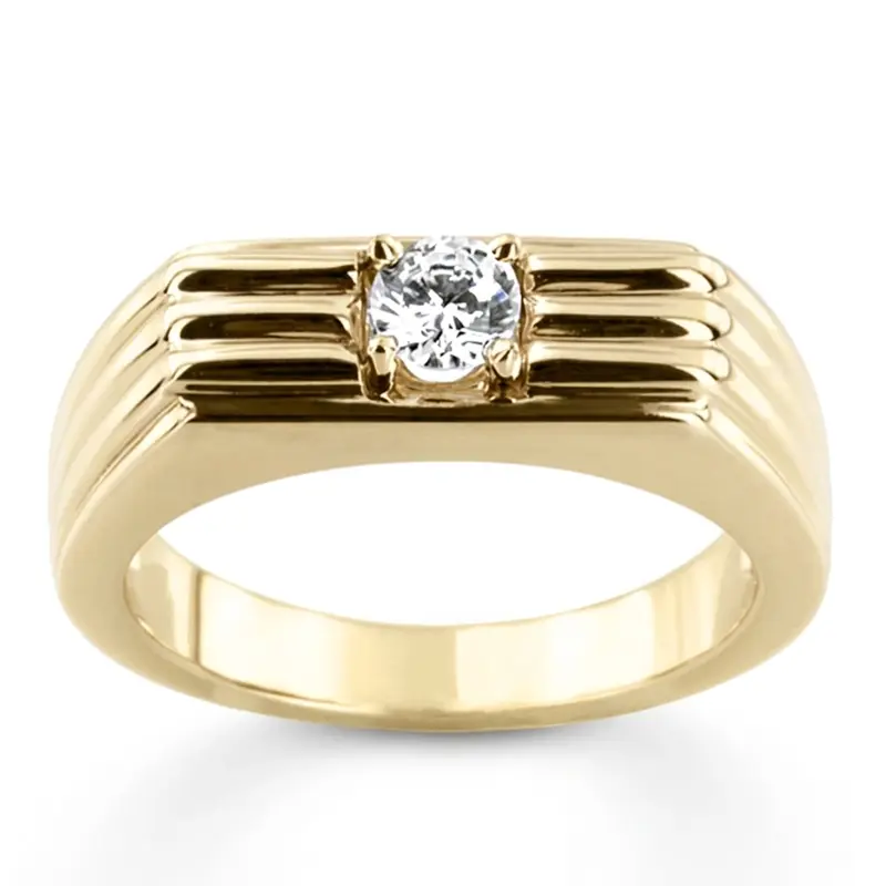 14K white gold 0.35 ct. Solitaire Diamond Men Ring 3 - alternate view 6